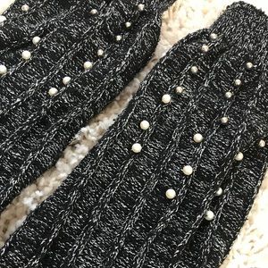 5 for 25/ Black and silver knitted leg warmers